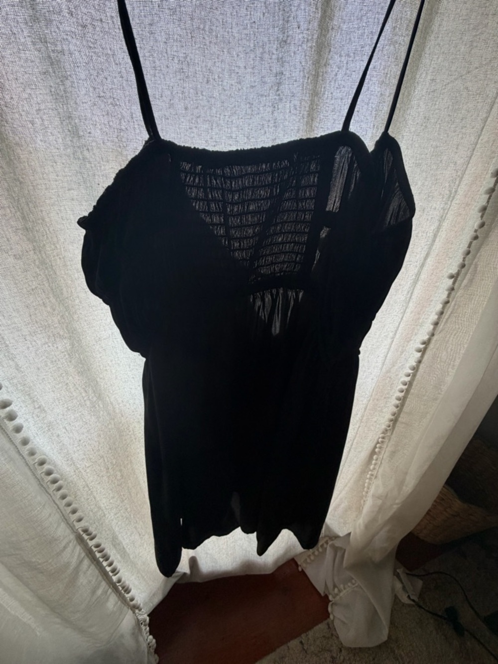 Free People Black Sheer Babydoll Slip Dress